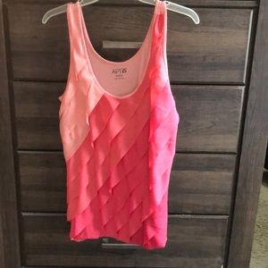 Pink Ruffle Tank Top